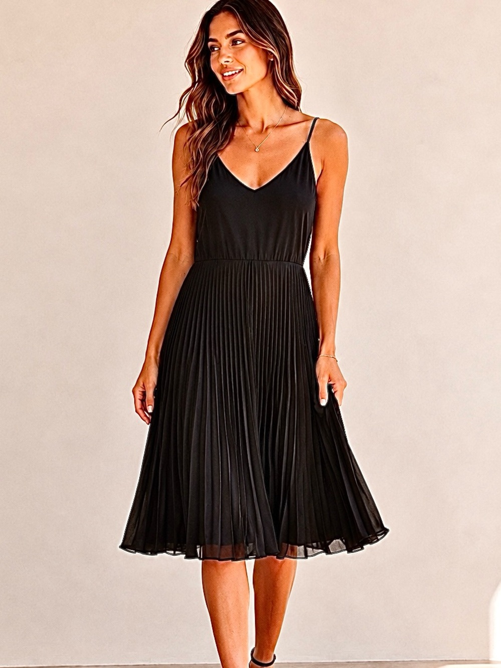 See You Monday black mixed-material tank dress